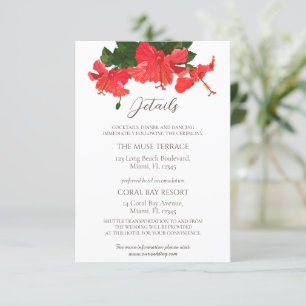 Details zur Hochzeitskarte für hellroten Hibiskus Begleitkarte