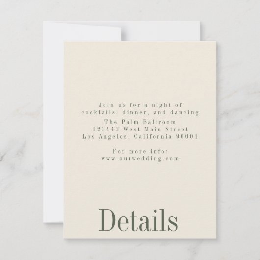 Details zur Hochzeitskarte für Industriesommer Einladung (Vorderseite)