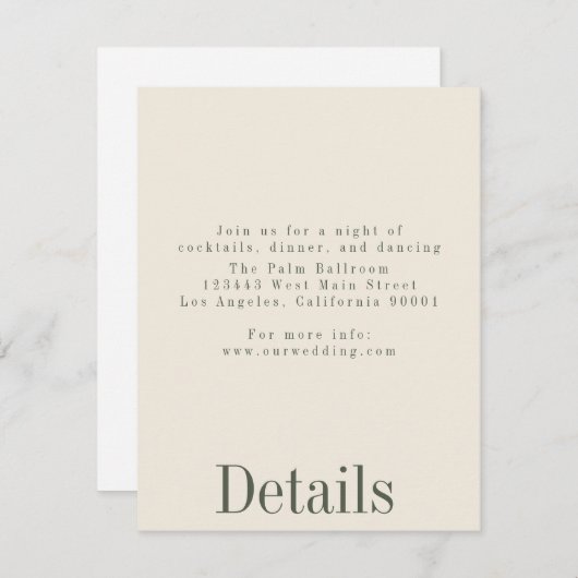 Details zur Hochzeitskarte für Industriesommer Einladung (Vorne/Hinten)