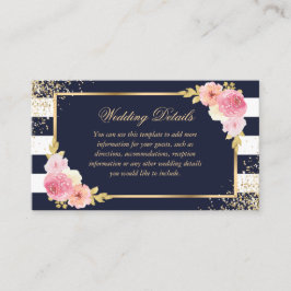 Details zur Hochzeitskarte für Navy Gold Blush Pin Begleitkarte