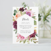 Details zur Hochzeitskarte für Rosa und Burgund RSVP Karte (Stehend Vorderseite)