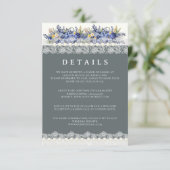 Details zur Hochzeitskarte für Spitzen und Perlen Einladung (Stehend Vorderseite)