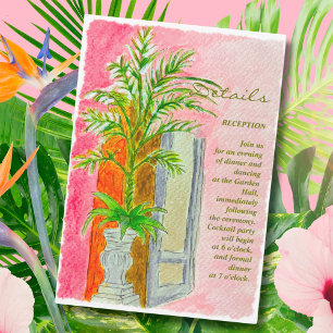Details zur Hochzeitskarte für tropisch rosa Wasse Dankeskarte