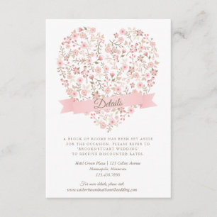 Details zur Hochzeitskarte für weichrosa Blumenkoh Begleitkarte