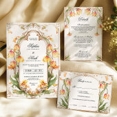 Details zur Hochzeitskarte Gelbe Blüte und Grüne