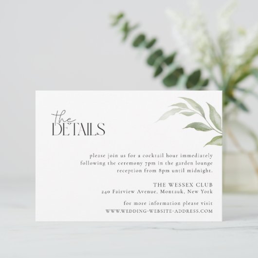 Details zur Hochzeitskarte im Wildwald Einladung (Stehend Vorderseite)