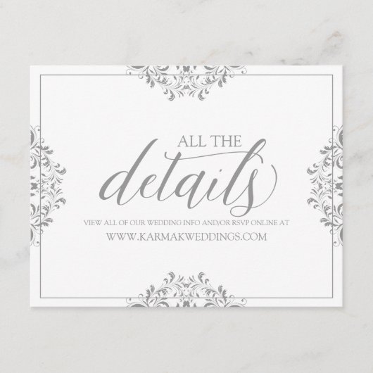 Details zur Hochzeitskarte / Info-Karte | Nadine ( Begleitkarte (Vorderseite)