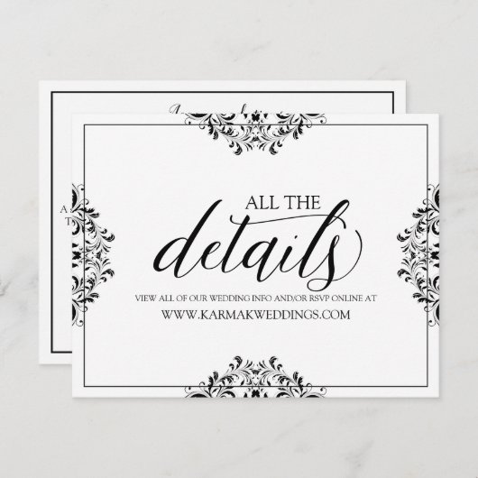 Details zur Hochzeitskarte / Info-Karte | Nadine ( Begleitkarte (Vorne/Hinten)