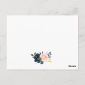 Details zur Hochzeitskarte Rosa Blütenblau Postkarte (Rückseite)