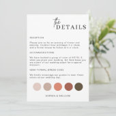 Details zur Hochzeitskleidung der Karte, Farbpalet Einladung (Stehend Vorderseite)