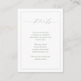 Details zur Hochzeitssage in elegantem Sage Green Begleitkarte