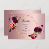 Details zur Hochzeitssaison in Rosa fruchtige Rose Begleitkarte (Vorne/Hinten)