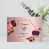 Details zur Hochzeitssaison in Rosa fruchtige Rose Begleitkarte (Stehend Vorderseite)