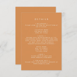 Details zur Hochzeitsstimmung im Butterscotch-Koor Begleitkarte