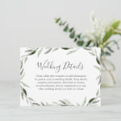 Details zur Hochzeitsstimmung im Watercolor Green Begleitkarte (Stehend Vorderseite)