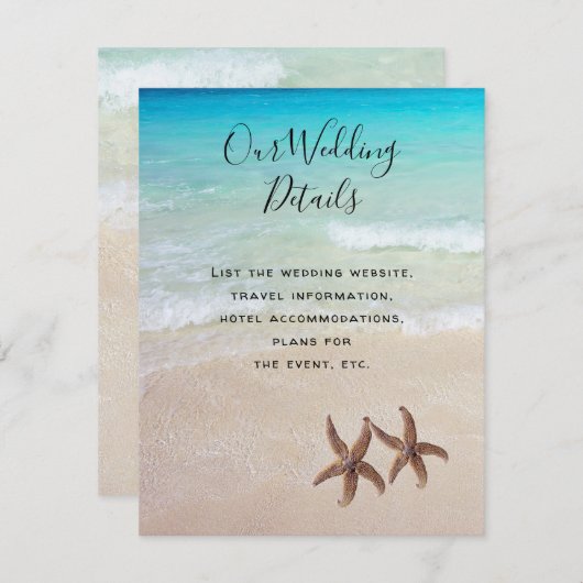 Details zur Hochzeitsszene in Starfish Beach Einladung (Vorne/Hinten)