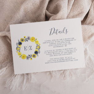 Details zur Hochzeitsszenierung in Monogramm Gelbg Begleitkarte