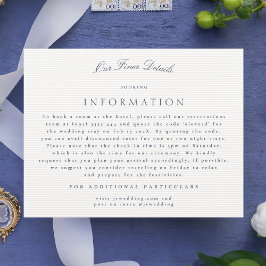 Details zur Hochzeitsszenierung in Navy Blue Class Begleitkarte