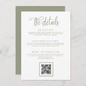 Details zur Hochzeitsszenierung mit grüner Handsch Begleitkarte (Vorne/Hinten)