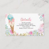 Details zur Ice Creme Babydusche Beilage Karte (Vorderseite)