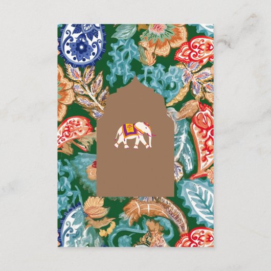 Details zur indischen Folk Art Elephant Beige Hoch Begleitkarte (Rückseite)