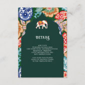 Details zur indischen Folk Art Elephant Emerald We Begleitkarte (Vorderseite)