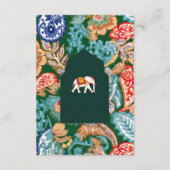 Details zur indischen Folk Art Elephant Emerald We Begleitkarte (Rückseite)