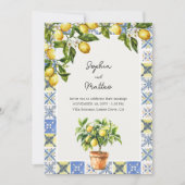 Details zur italienischen Hochzeit und Website von Einladung (Vorderseite)