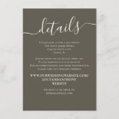 Details zur Kalligraphie Einfache Website Brown Gr Begleitkarte (Vorderseite)