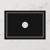 Details zur klassischen formalen Schwarz-Hochzeit Begleitkarte (Rückseite)