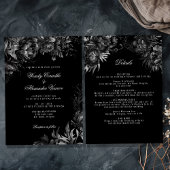 Details zur klassischen gotischen Black Wedding un Einladung