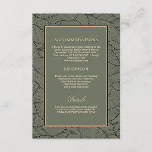 Details zur klassischen Kalligrafie im Sage Green  Begleitkarte