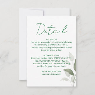 Details zur Leaf-Hochzeit RSVP Karte