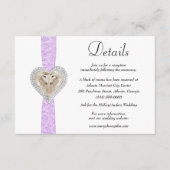 Details zur Lila Hochzeit Begleitkarte (Vorderseite)