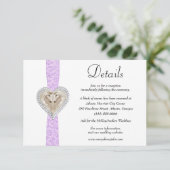 Details zur Lila Hochzeit Begleitkarte (Stehend Vorderseite)