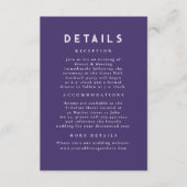 Details zur Lila Hochzeit in der Starry Night Cele Begleitkarte (Vorderseite)