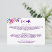 Details zur lila rosa und blauen blauen Blume Begleitkarte (Stehend Vorderseite)