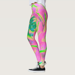 Details zur Limettengrün-Sukkulatur Leggings