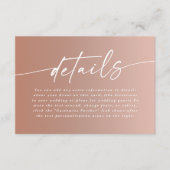 Details zur Minimal Clay & Blush Ombre Fade Weddin Begleitkarte (Vorderseite)