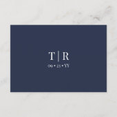 Details zur Minimal Navy Blue Hochzeit Begleitkarte (Rückseite)