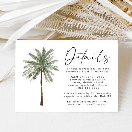 Details zur Minimal Palm Tree-Hochzeitkarte Begleitkarte