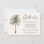 Details zur Minimal Palm Tree-Hochzeitkarte Einladung (Vorderseite)