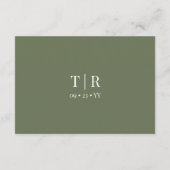 Details zur Minimal Sage Green Wedding Begleitkarte (Rückseite)