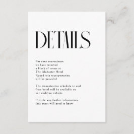 Details zur Minimalistischen Chic Hochzeit Begleitkarte