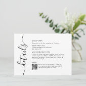 Details zur modernen Chic Script-Hochzeit Begleitkarte (Stehend Vorderseite)