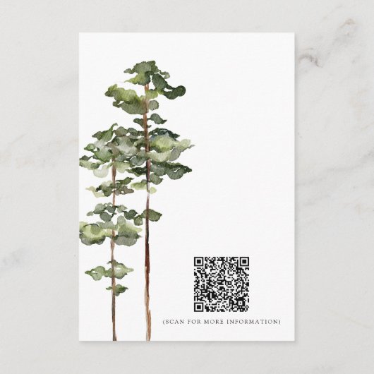 Details zur modernen Waldhochzeit Begleitkarte (Rückseite)