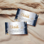 Details zur Navy und Gold Baby Duschkarte Begleitkarte