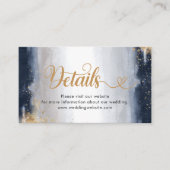 Details zur Navy und Gold Baby Duschkarte Begleitkarte (Vorderseite)