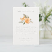 Details zur Orange Botanical Boho Hochzeit Begleitkarte (Stehend Vorderseite)