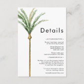 Details zur Palm Tree-Hochzeit in Urlaubsort Begleitkarte (Vorderseite)